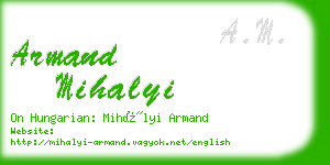 armand mihalyi business card
